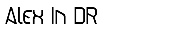 Alex In DR font preview